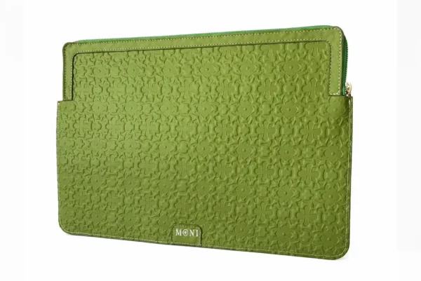 Real Leather Laptop Case Green