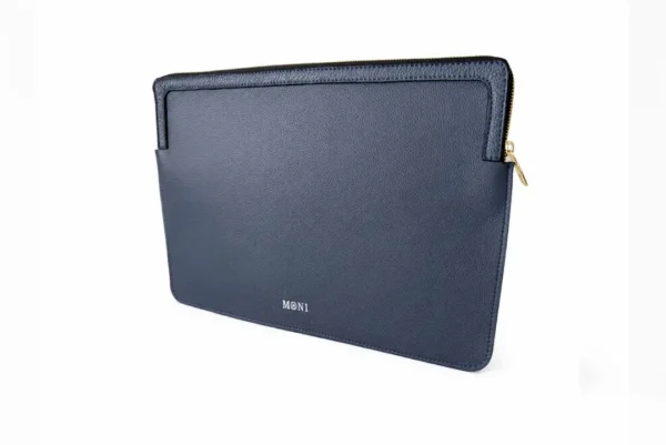 Real Leather Laptop Case Navy Blue